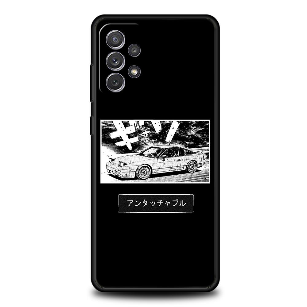 Initial D Car Phone Case for Samsung Galaxy A55 A35 A17 A07 A15 A13 A25 A51 A71 A72 A73 A32 A52 A52S A41 5G Soft TPU Shell Capas