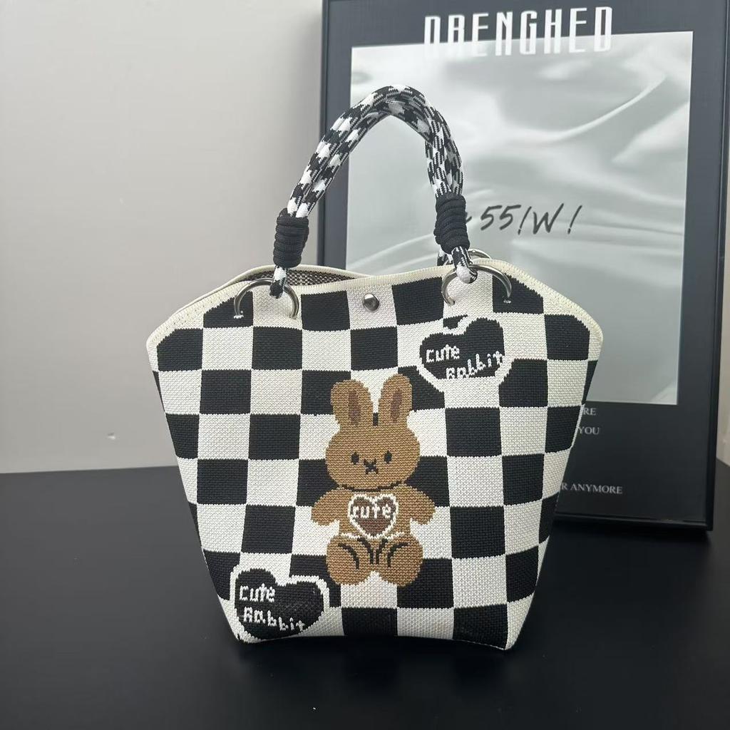 Niche Design Vegetable Basket Handbag High-end Knitted Bag Casual Versatile Large-capacity Woven Bag