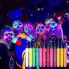 12 Cores Delineador Líquido Colorido Neon Halloween Caneta Delineadora Conjunto, À Prova d'Água UV Luz Negra Fluorescente Rosto Corpo Tinta Maquiagem