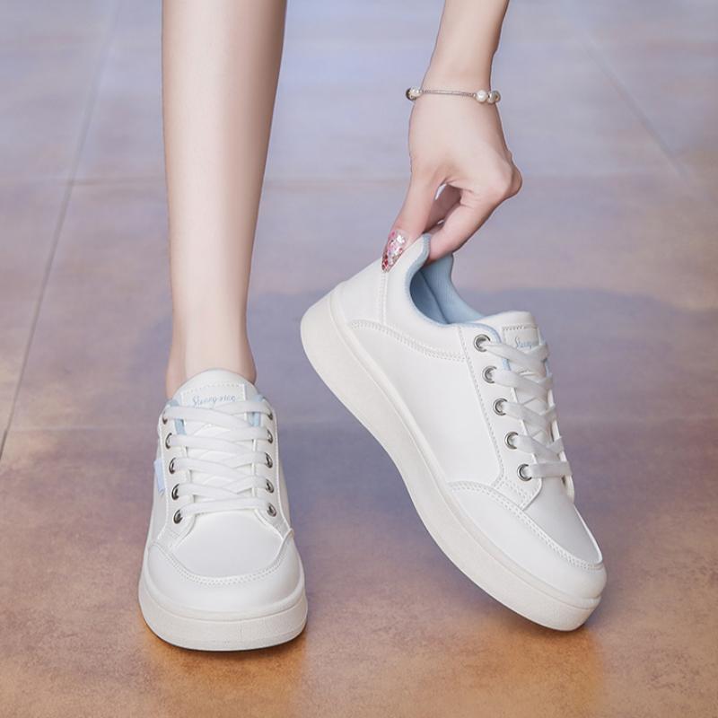 Damen Weiße Schuhe Atmungsaktiv Lässig Vielseitig Bequem Abriebfest Sneaker