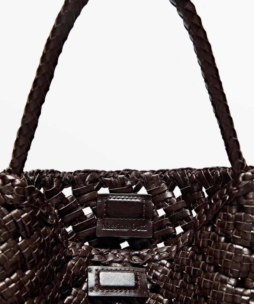Massimo Dutti Medium Braided Napa Leather Bag