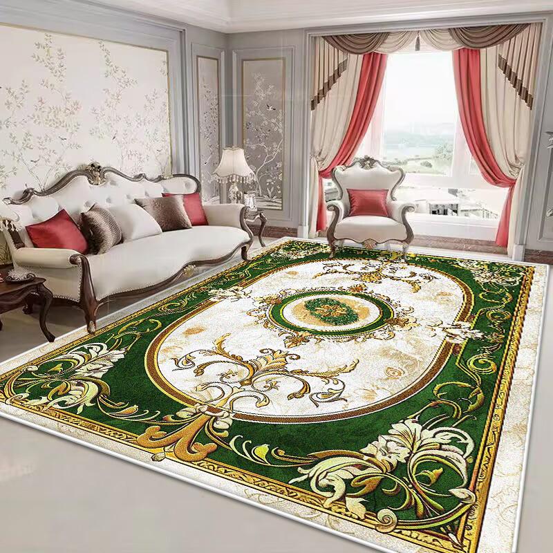 European Style Antiskid Large Living Room Carpet Lint-free Washable Dining Room Coffee Tables Mat Easy Clean Soft Bedroom Carpet