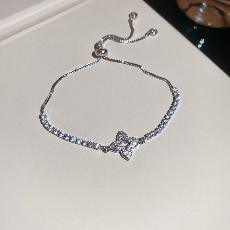 Zircon Love Bow Round Arrow Flower Pendant Bracelet Fashion Versatile Bracelet Light Luxury High-end Jewelry