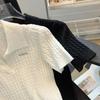 Ice Silk Top with A Small Fragrance and Temperament. Ice Silk Short Sleeved T-shirt for Women In Summer, New Casual Texture with A Unique Collar
