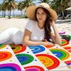 1pc, Rainbow Theme Extra Large Soft Beach Towel,Multicolor Arc Print Pattern, Microfiber Bath Towel,Quick-Drying,Super Absorbent