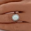 1A gorgeous Bohemian silver-plated ring with opal, a promise ring-Sparkling Rhinestone and Colorful Light Girl's Ring