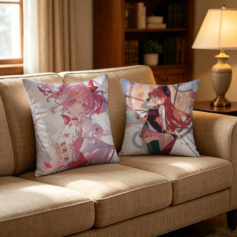 PPuella MMagi Madoka MMagica Pillow Case Pattern Printed Pillowcase For Living Room Sofa Cushion Cover