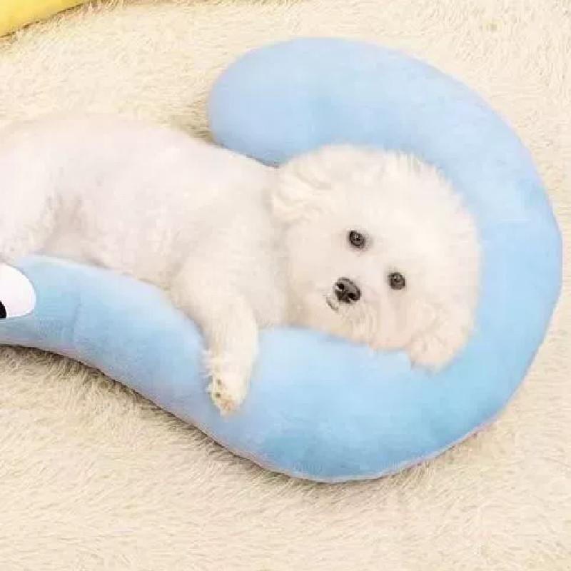 

Moon Question Mark Shape Pet Cat Plush Toy Pillow With Soft Cotton Filling For Sleep And Chewing Comfort Blue Question,40cm