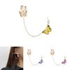 Modern European Trend Butterfly Chain Earrings Unique Minimalist Style