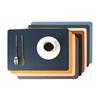 INS Nordic Solid Double Sides Leather Dining Mat Heat Insulation Placemat Home Waterproof Oil Proof Hotel Rectangle Pad