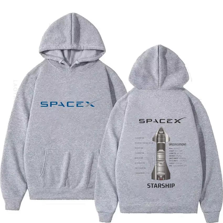 SpaceX Starship Blueprint Theme New Hoodies and Sweatshirts Hoody Graphic Men Hoodie Hooded Shirt Y2k Pullovers & Men's Clothing
