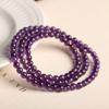 Premium Uruguay Amethyst Triple-Wrap Stacking Bracelet | Long Boho-Chic Meditation Prayer Beads Spiritual Tranquility Gift