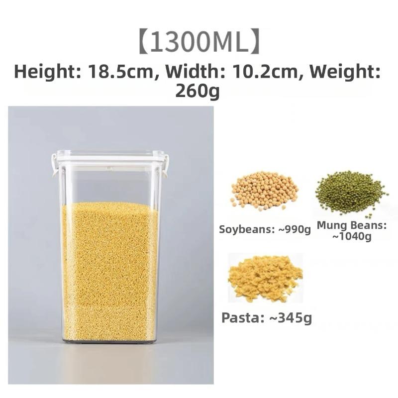 Capacity Plastic Sealed Cans Kitchen Storage Box Transparent Food Canister Keep Fresh New Clear Container