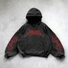 Retro Gothic Graphic Print Hip Hop Hoodie for Men Y2k Grunge Punk Casual Loose Pullover Women Streetwear Sweatshirt Hoodies