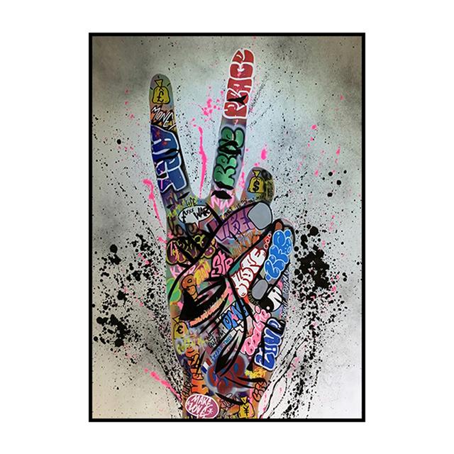 

Граффити, уличное искусство, рука об руку, холст, картина, постеры с жестами и принтами, настенные солнцезащитные очки, картина для декора гостиной 21*30cm