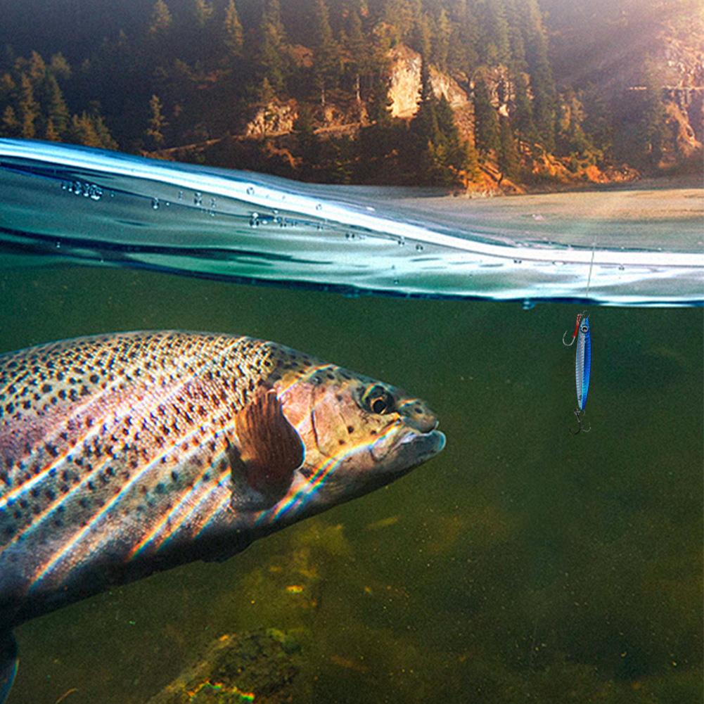 Metal Jig Fishing Lure Fast Sinking Artificial Bait Trout Jigging Lure Saltwater Lures for Sea Fishing and Boat Fishing