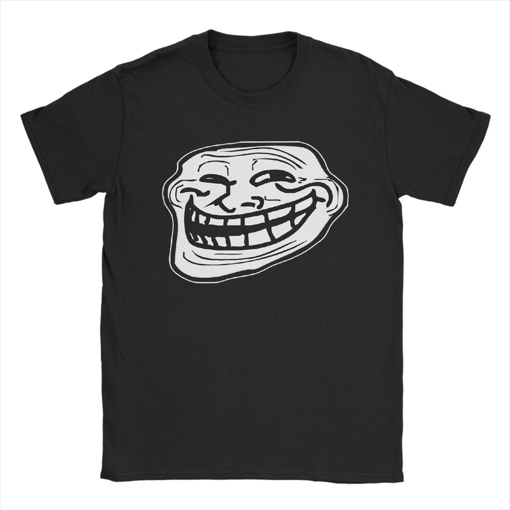 Creative Troll Face Memes Funny T-Shirt for Men Round Neck 100% Cotton T Shirt Comic Humor Short Sleeve Tees Printed Clothing