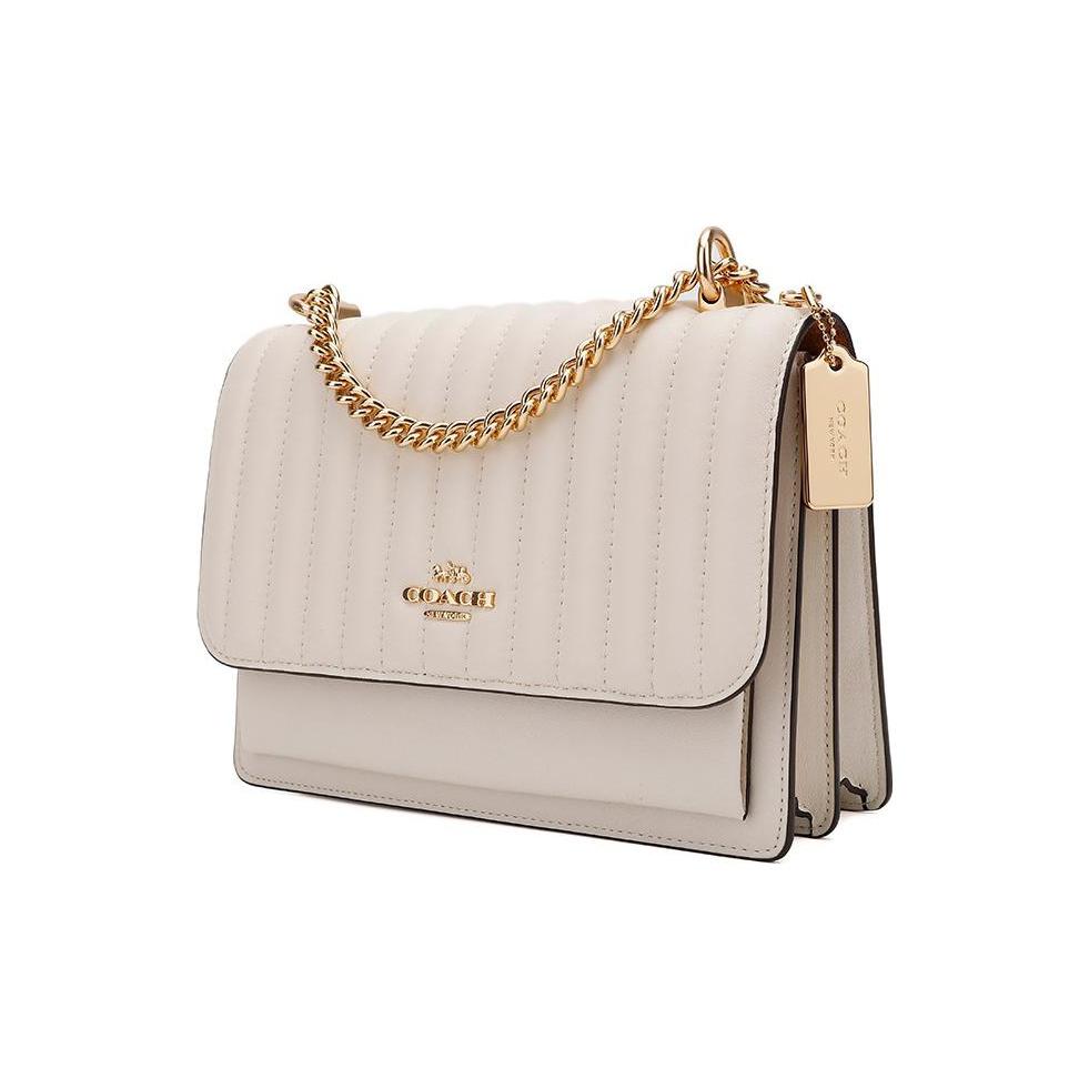 Coach Klare 21 Straight Quilted Napa Leather Chain Crossbody Shoulder Bag Small Women Bags White 2561-IMCHK
