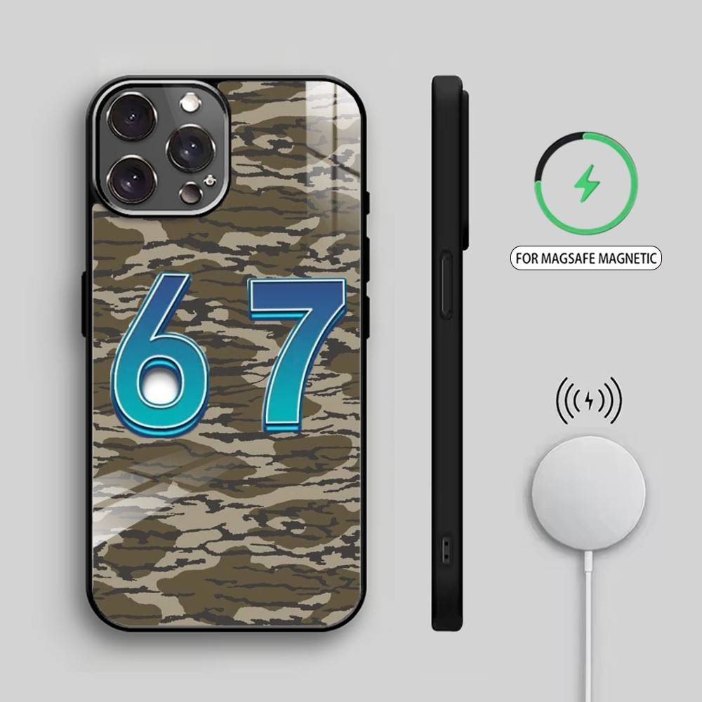 67 S-Six Seven Coque de Téléphone Pour iPhone17,16,15,14,13,12,11 Plus,Pro Max Magnétique Pour Magsafe Chargement Sans Fil