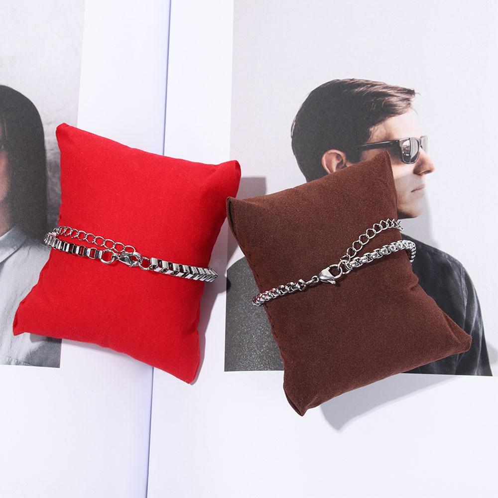 Βελούδινα/PU Ανθεκτικά Μαξιλάρια Επίδειξης Ρολογιών Πάγκου Οργανωτής Δώρων Μαξιλάρι Κοσμημάτων Θήκη Ρολογιών Χειρός