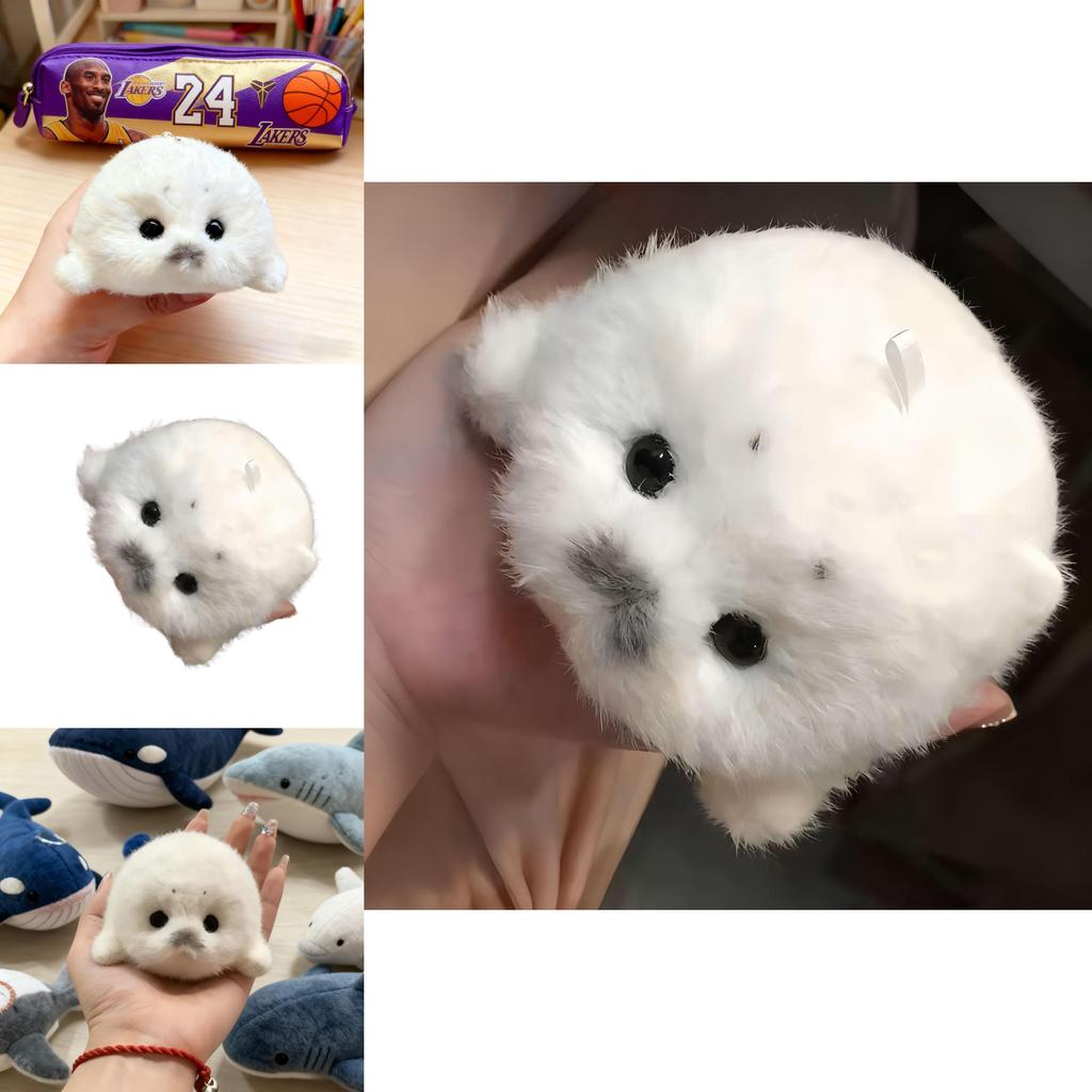 Brinquedo de Pelúcia Vida Marinha Foca Bebê Fofa Animal de Pelúcia com Chaveiro Para Crianças e Colecionadores