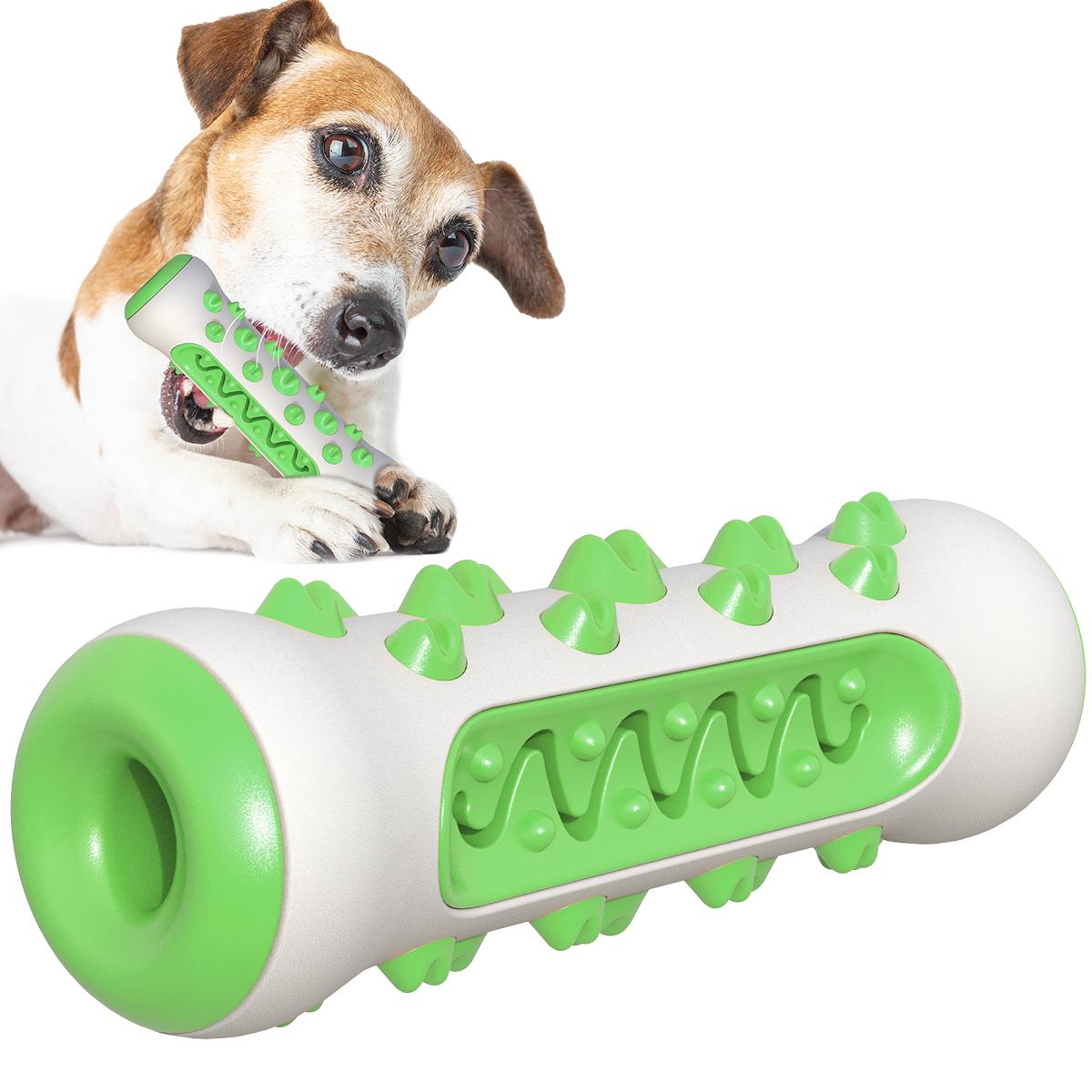 

Dog Chew Toy for Large Small Dogs Pet Food Feeder Treat Dispenser Tooth Clean Interactive Training Toy Bulldog Labrador Supplies зелений