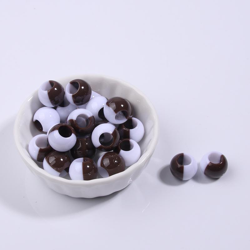 Two-Tone Gradient Plastic Large Hole Beads for Hair and Dreadlock Decoration