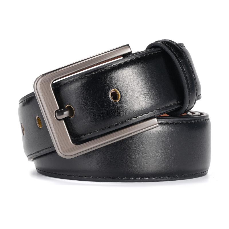 Men's Retro Pin Buckle Cowhide Belt - Versatile, Casual, Genuine Leather, High-End Feel, Hot Item.