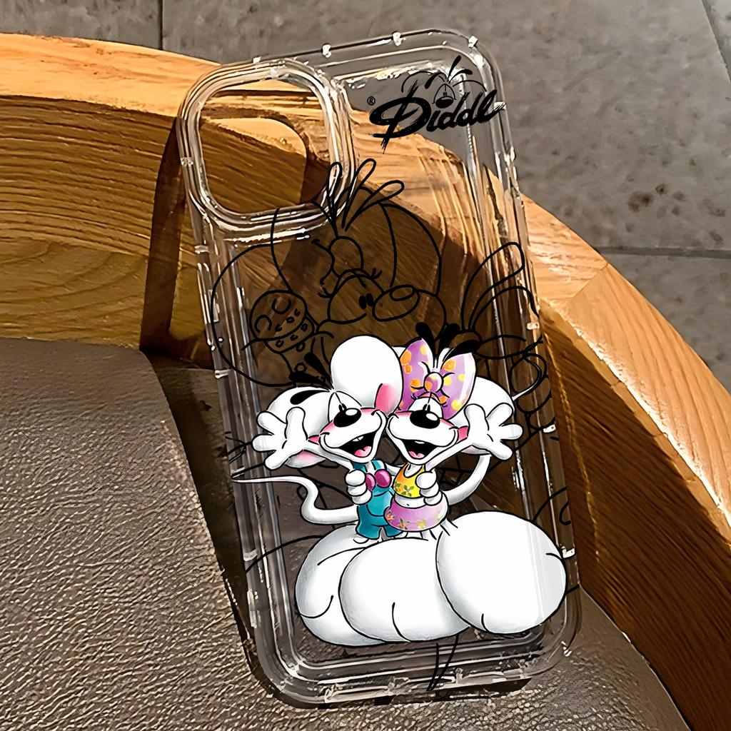Cartoon D-Diddls Phone Case for iPhone 17 16e 16 15 14 13 12 11 Pro Max 7 8 Plus X XR XSMax Airbag Anti Fall Clear