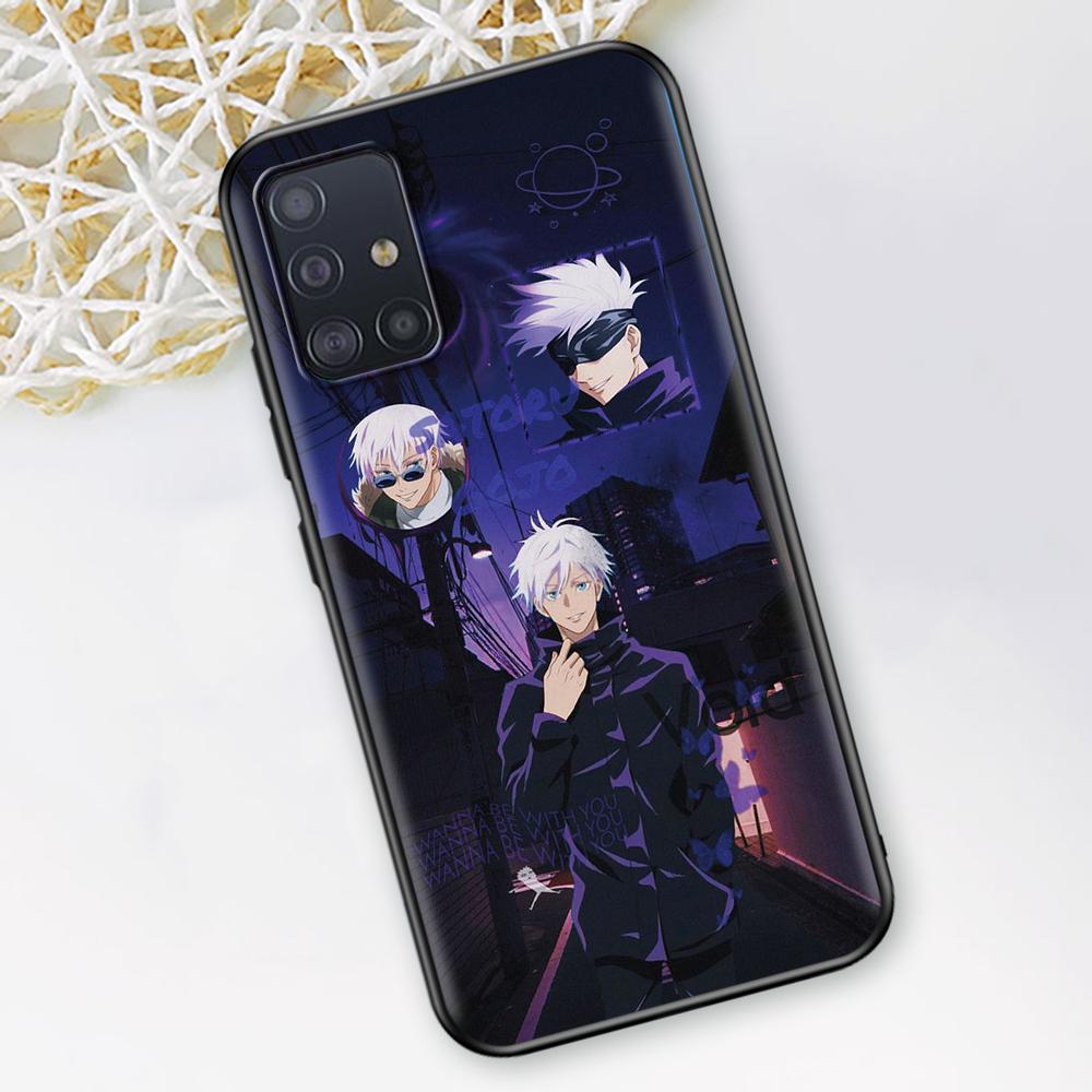 Husa Jujutsu Kaisen Gojo Satoru pentru Samsung Galaxy A51 A12 A21s A71 A52 A31 A32 A02s A72 A11 A41 A22 A01 A42 Husa moale neagra