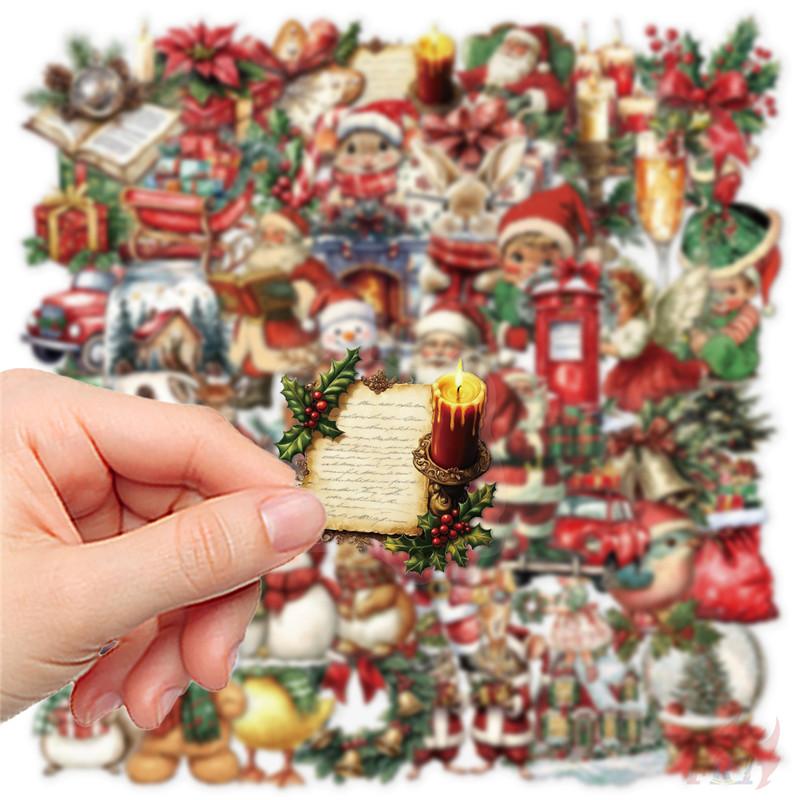 50Pcs/Set Retro ChristmasPET Stickers Waterproof DIY Fashion Doodle Decals Stickers