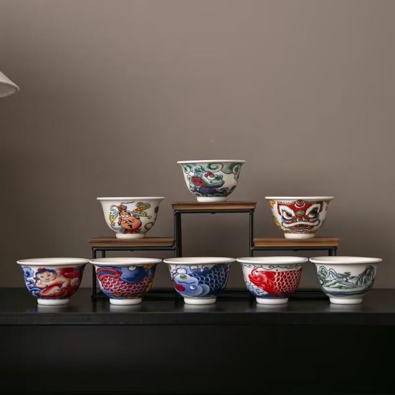 Creative Chinese Style Teacup Ceramic High-End Teacup Personal Special Chinese Master Cup Household Tea Drinking Cup