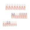 French White Edge Ultra-Long Nails with Rhinestones - European & American Style Manicure Tips