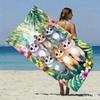 Newest Beach Sand Towel Watercolor Colorful Sloth Tropical Floral Beach Towel Microfiber Summer Pool Quick Dry Travel Towel
