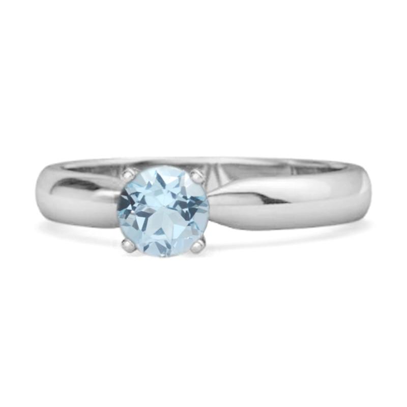 

Blue Topaz Classic Solitaire Ring - Sterling Silver 11.5 біле золото кольору