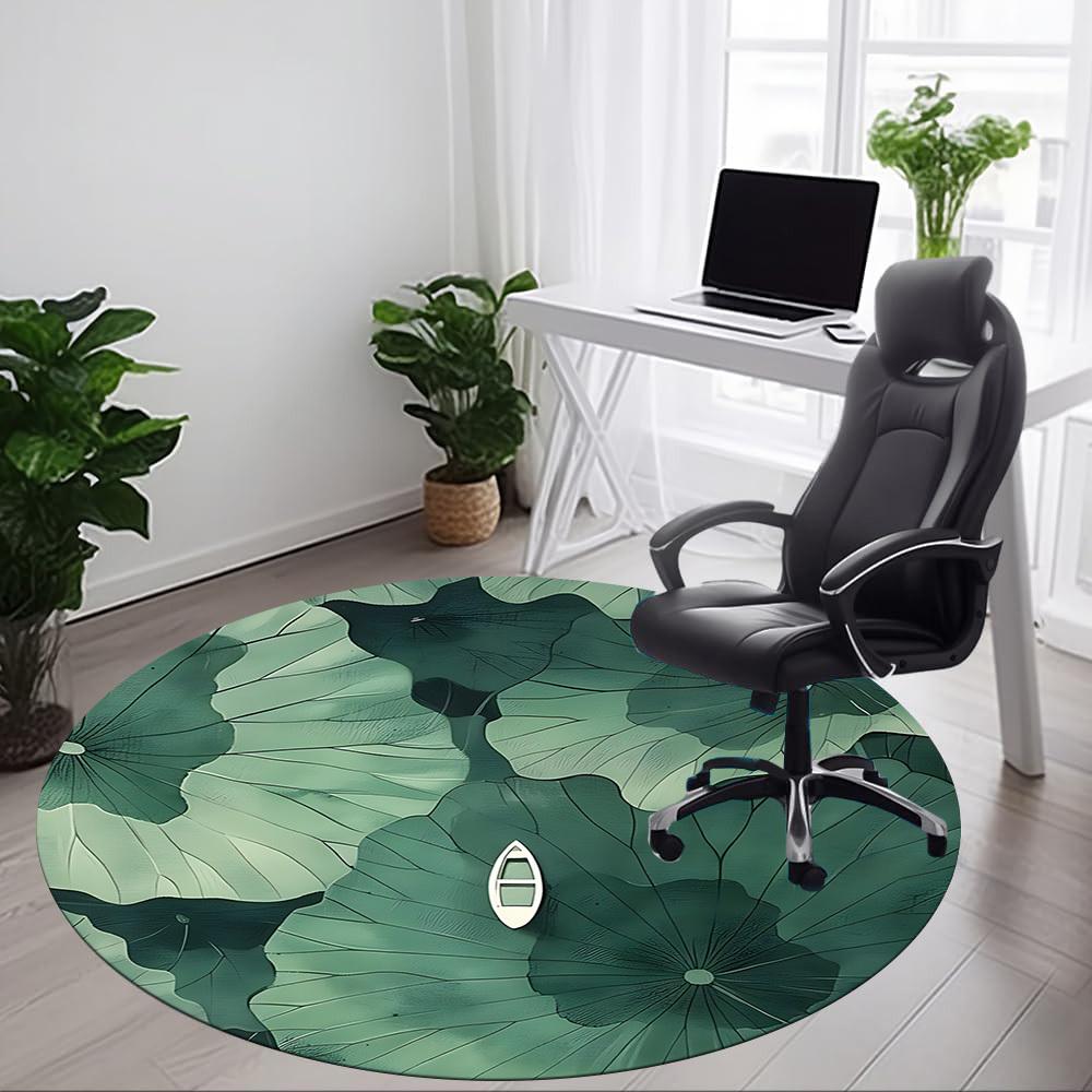 1pc Lotus Leaf Boat Office Round Area Rug, Indoor Mat Suitable For Office, Under Office Chairs Bedroom Living Room Home Decor, Room Deco