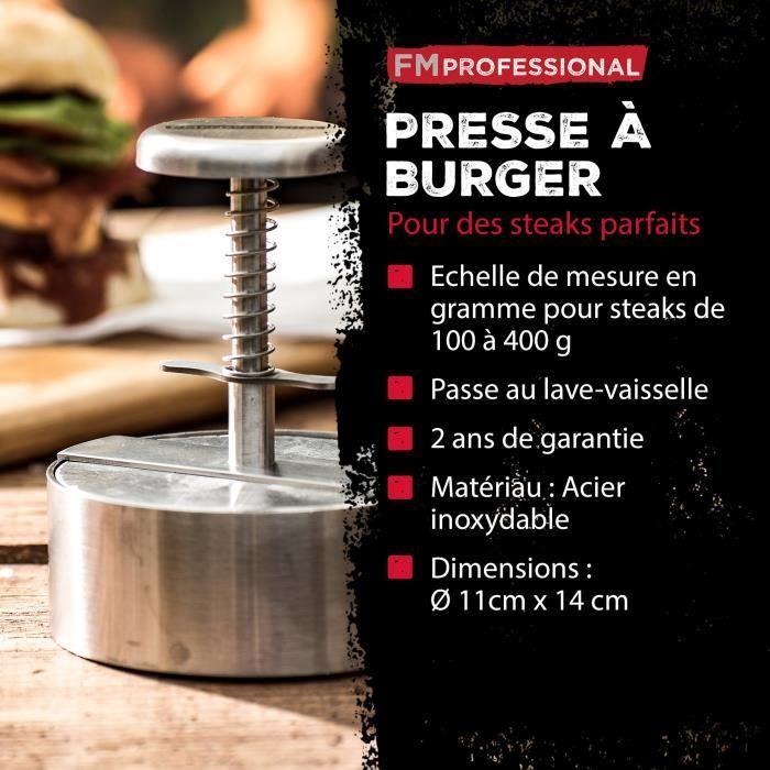 Ensemble de 2 pièces emporte-pièce rond réglable et presse à burger - FACKELMANN PROFESIONAL - Pour hamburger