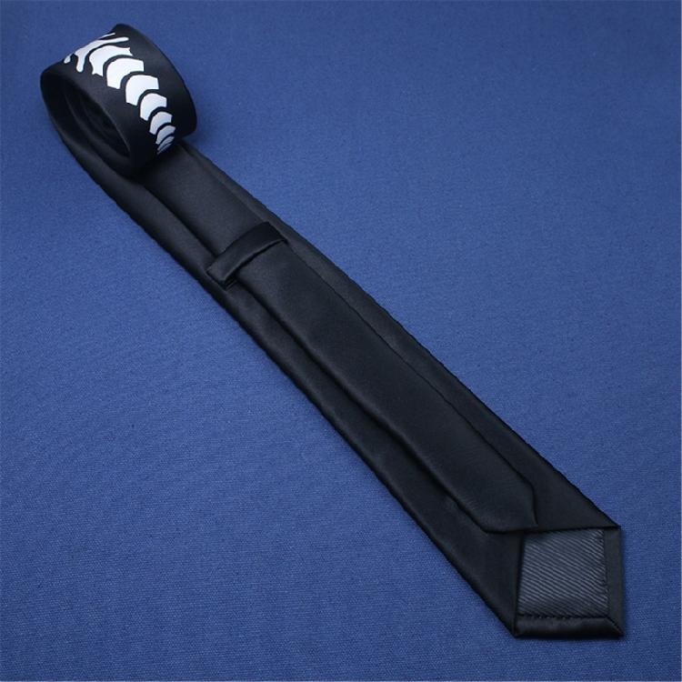 Modny krawat z nadrukiem czaszki Luksusowy miękki krawat Profesjonalny młodzieżowy krawat do garnituru na wydarzenia służbowe i specjalne okazje