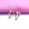 Exquisite Russian Purple Gold Single Zircon Earbone Buckle, Simple And Exquisite Rose Gold-Plated Diamond-Set Single-Row Earrings For Women