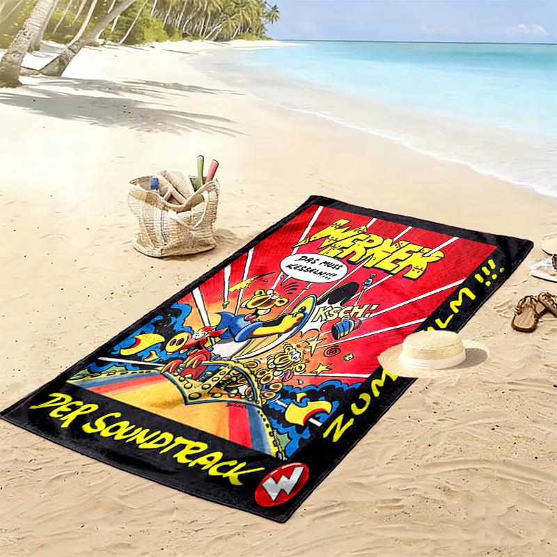 Werner Comic Print Beach Towel, Large Soft Quick Dry Towel for Beach Camping Swimming