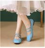 Women's Flat Shoes Square Toe Shallow Mouth One Son Buckle Shoes Soft Casual Single Shoes