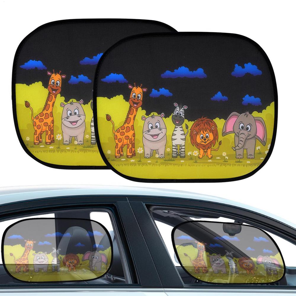 

Наклейки на окна автомобиля на статической основе для блокировки УФ-лучей, мультяшные, блокирующие блики, сетчатая защита, электростатические жёлтый