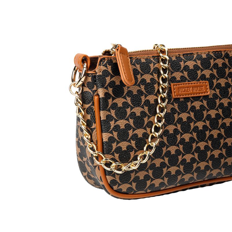 New Disney Mickey Series PVC Dumpling Bag Shoulder Bag Medium Size Women's Coffee LW-CRD-18