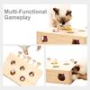 Cat Toys Interactive Whack-a-mole Solid Wood Toys for Indoor Cats Kitten Catch Mice Game
