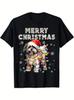 Shih Tzu Dog In Santa Hat and Merry Christmas Lights Graphic Shirt S-5XL Q7458