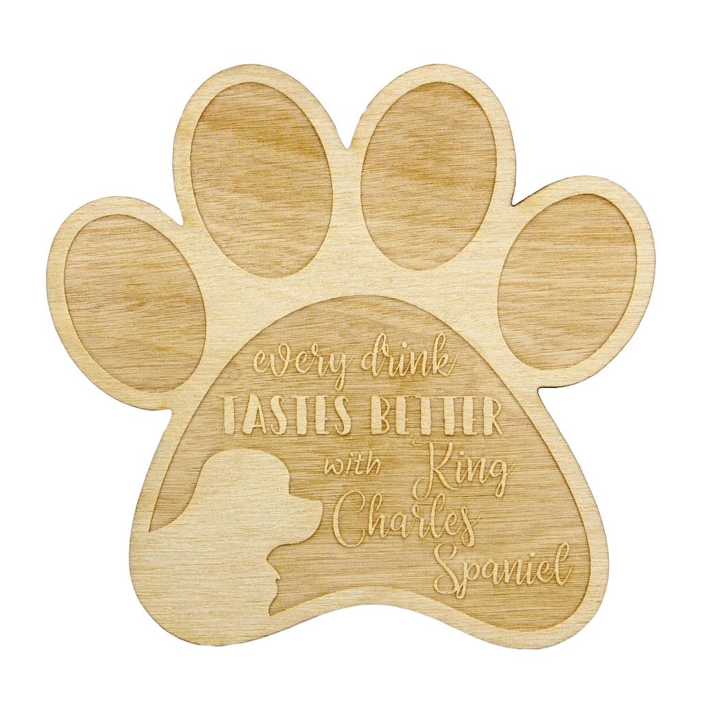 Cavalier King Charles Spaniel - Mug coaster, engraved coaster with dog, gift for dog lover by Art-Dog brand