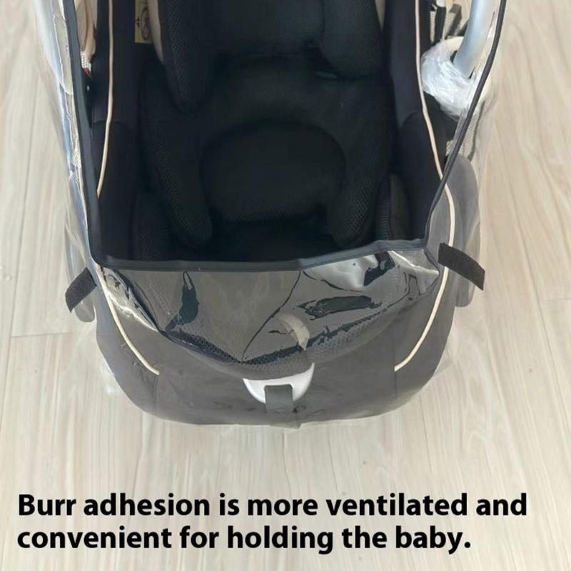 Universal Fit Baby Car Seat Rain Cover Transparent Quick Installation Windproof EVA For Outdoor Travel