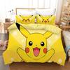 Pikachuzd Bedding Set Cartoon Anime Children Bedroom Quilt Cover Boy Girl Bedclothes Single Double King Pikachu Duvet Cover Gift
