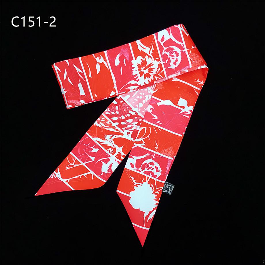 Spring New Design Floral Skinny Brand Scarf For Women Hair Neck Silk Scarf For Ladies Foulard Headband Bag Scarves