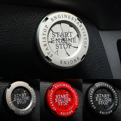 1 Pcs Car Ignition Switch Protection Cover Car Engine Ignition Start Stop Button Cover Motorcycle Start Ring Car Interior LXY